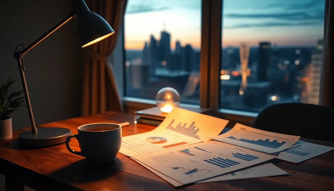 주식 시장 그래프와 투자 전략을 논의하는 이미지