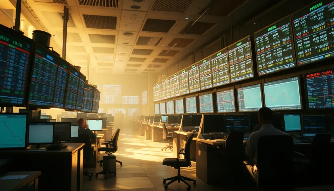 주식 시장 그래프와 다양한 경제 지표를 상징하는 이미지