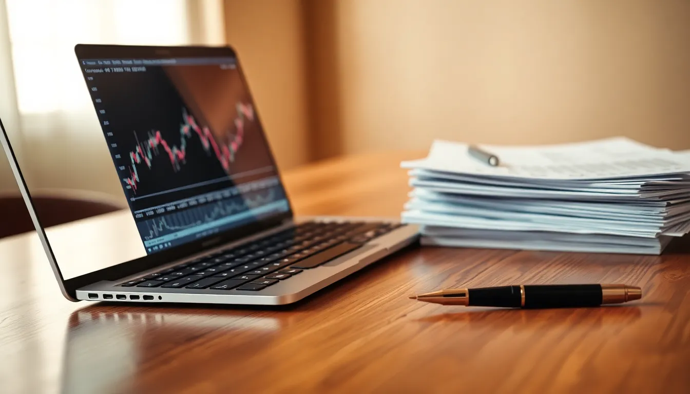 주식 시장 그래프와 분석하는 사람들