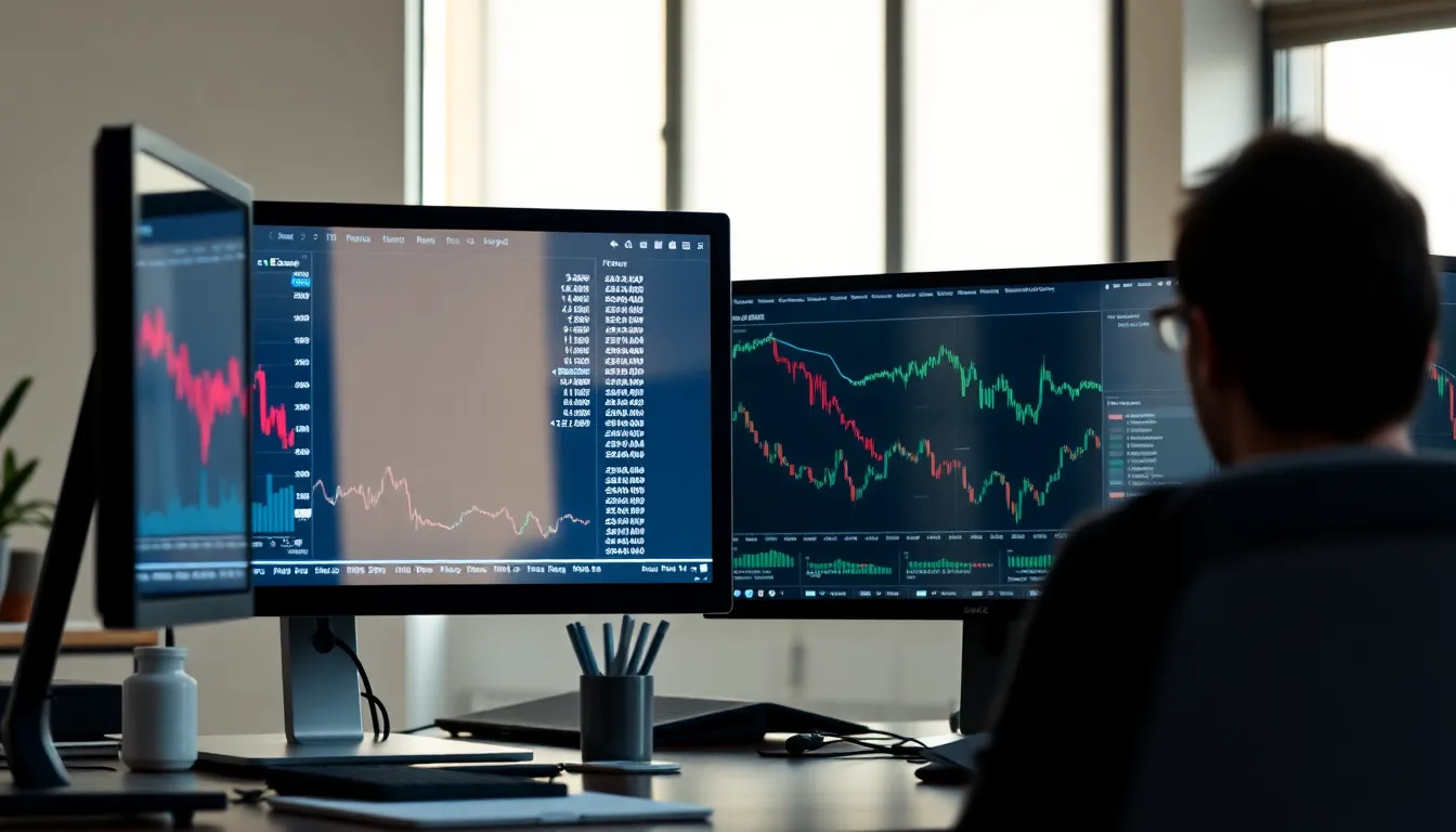 주식 시장 그래프와 투자 지표를 보여주는 이미지