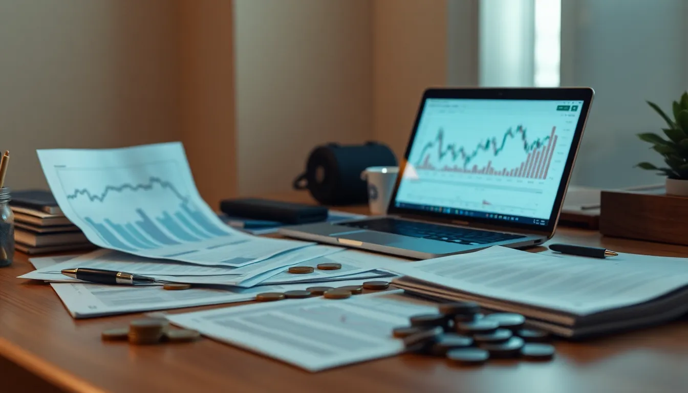 주식 시장 그래프와 투자 관련 이미지